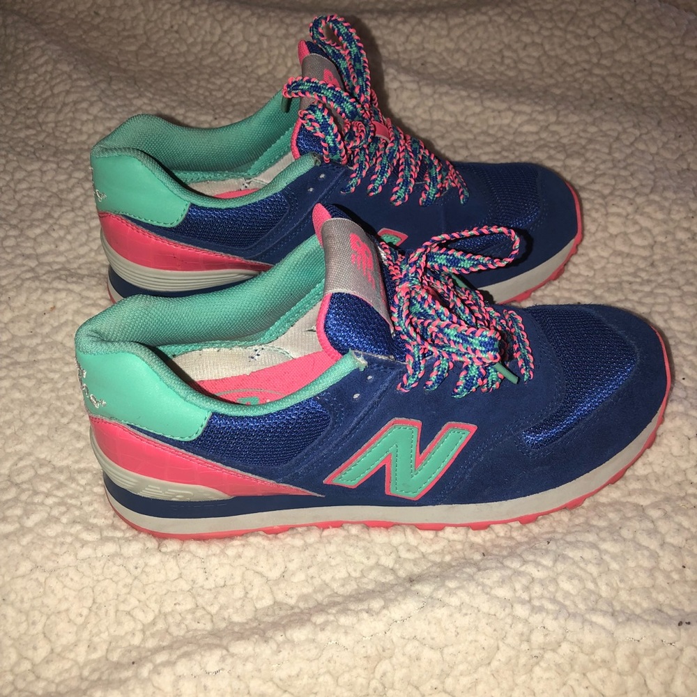 New Balance 574 blue pink & Aqua